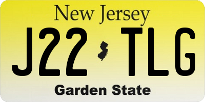 NJ license plate J22TLG