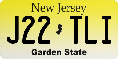 NJ license plate J22TLI