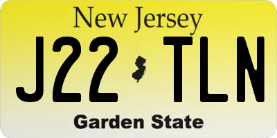 NJ license plate J22TLN