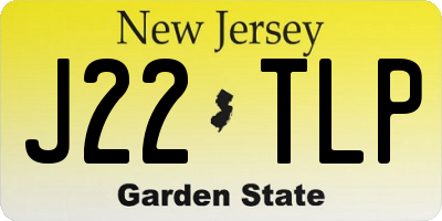 NJ license plate J22TLP