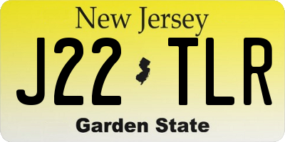 NJ license plate J22TLR