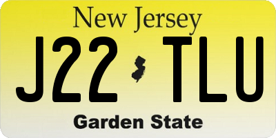 NJ license plate J22TLU