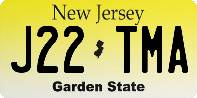 NJ license plate J22TMA