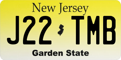 NJ license plate J22TMB
