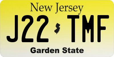 NJ license plate J22TMF