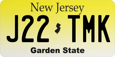 NJ license plate J22TMK