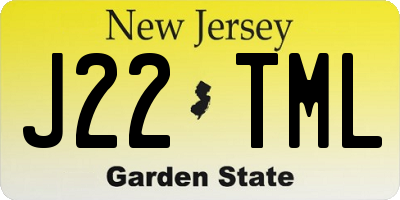 NJ license plate J22TML