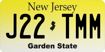NJ license plate J22TMM
