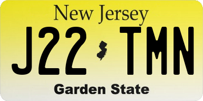 NJ license plate J22TMN
