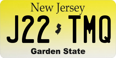 NJ license plate J22TMQ
