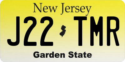NJ license plate J22TMR