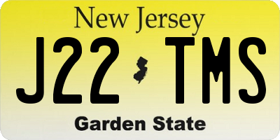 NJ license plate J22TMS