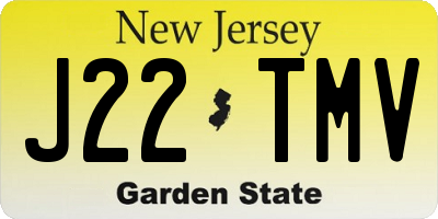 NJ license plate J22TMV