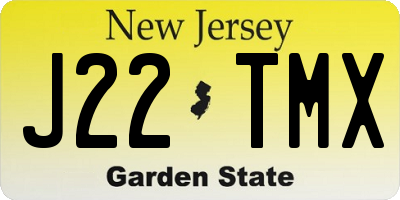 NJ license plate J22TMX