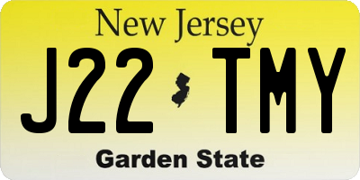 NJ license plate J22TMY