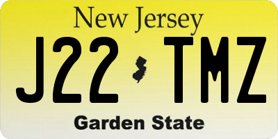 NJ license plate J22TMZ