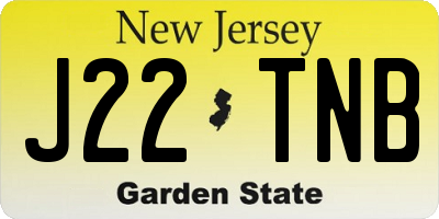 NJ license plate J22TNB