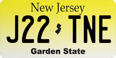 NJ license plate J22TNE