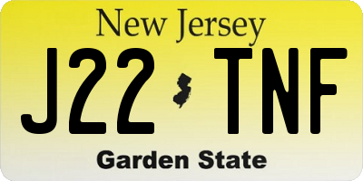 NJ license plate J22TNF