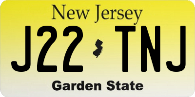 NJ license plate J22TNJ