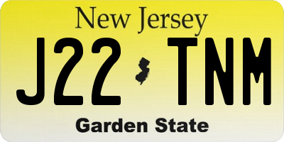 NJ license plate J22TNM