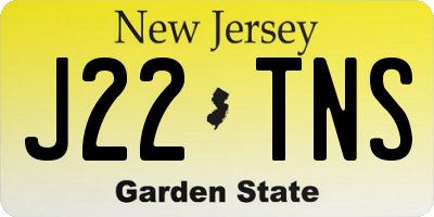 NJ license plate J22TNS