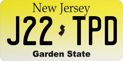 NJ license plate J22TPD