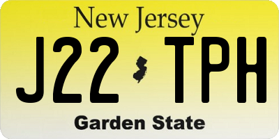 NJ license plate J22TPH