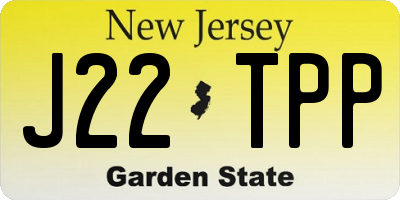 NJ license plate J22TPP