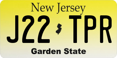 NJ license plate J22TPR