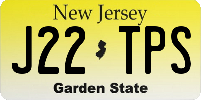 NJ license plate J22TPS