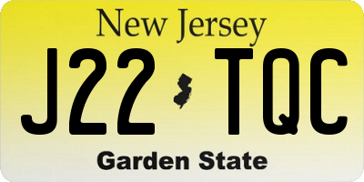 NJ license plate J22TQC