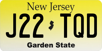 NJ license plate J22TQD