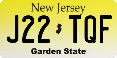 NJ license plate J22TQF