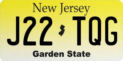 NJ license plate J22TQG