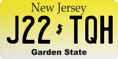 NJ license plate J22TQH