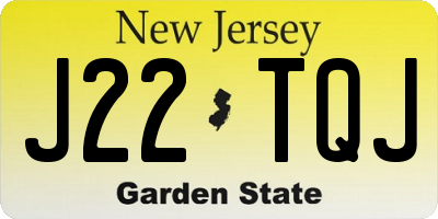 NJ license plate J22TQJ