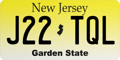 NJ license plate J22TQL