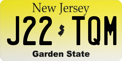 NJ license plate J22TQM