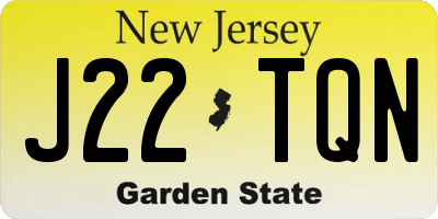 NJ license plate J22TQN