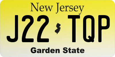 NJ license plate J22TQP