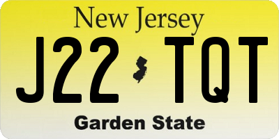 NJ license plate J22TQT