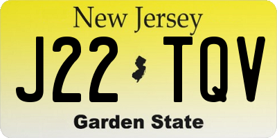 NJ license plate J22TQV