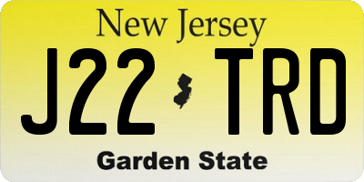 NJ license plate J22TRD