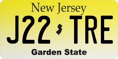 NJ license plate J22TRE