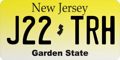 NJ license plate J22TRH