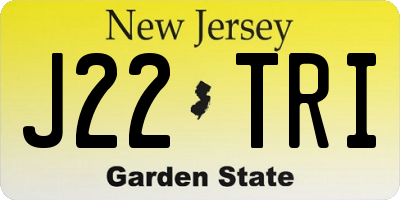 NJ license plate J22TRI