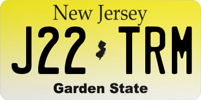 NJ license plate J22TRM