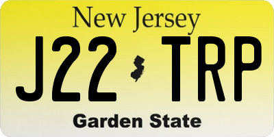 NJ license plate J22TRP