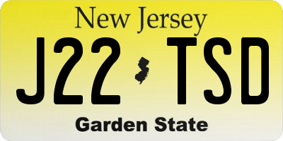 NJ license plate J22TSD